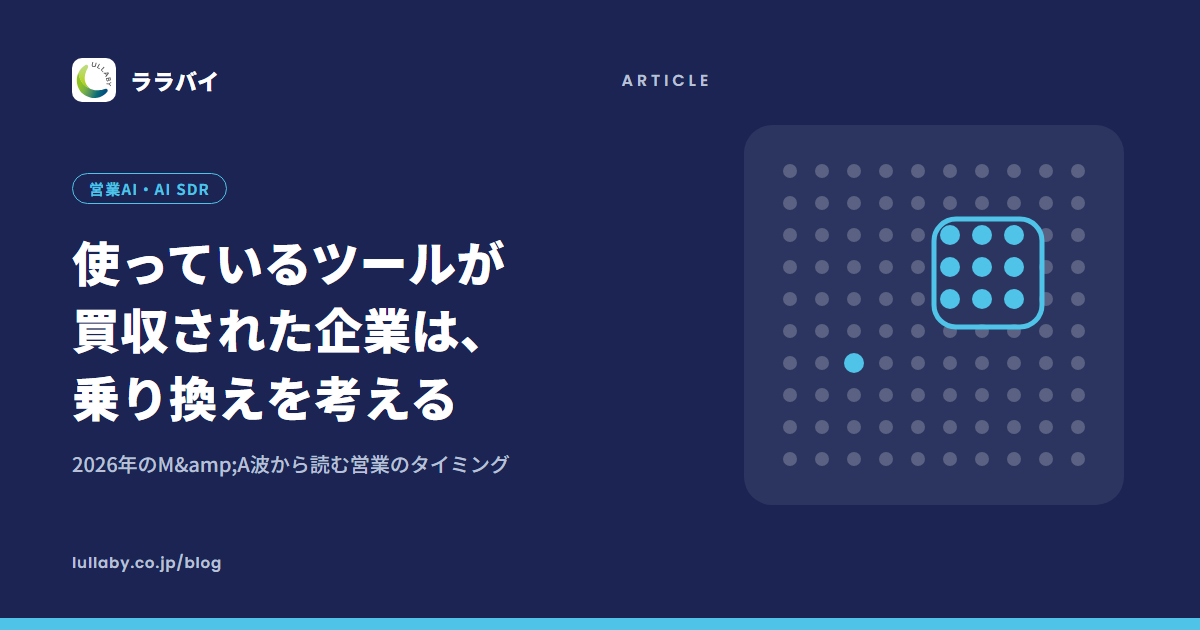 使っているツールが買収された企業は、乗り換えを考える